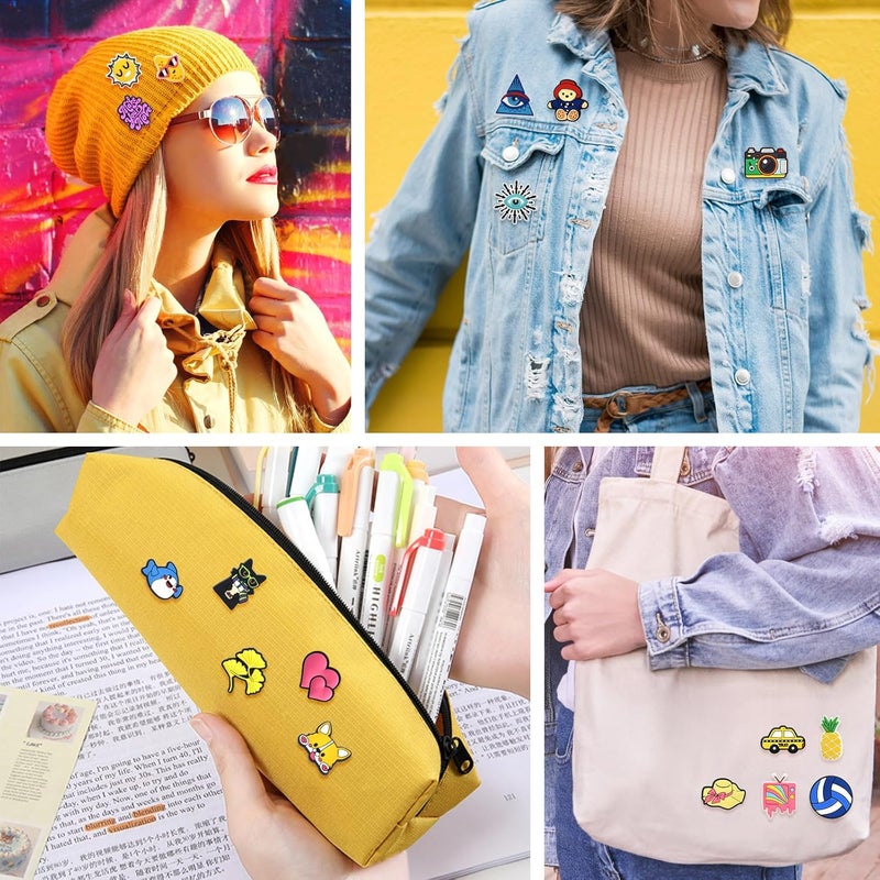 Ibuclein 30-200pcs Cute Pins for Backpacks, Random Different Lapel Pins Badges Bulk, Brooch Anime Pin Sets, Mixed Funny Button Pin - Image 4